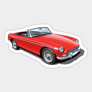 MGB Roadster in flame red Sticker